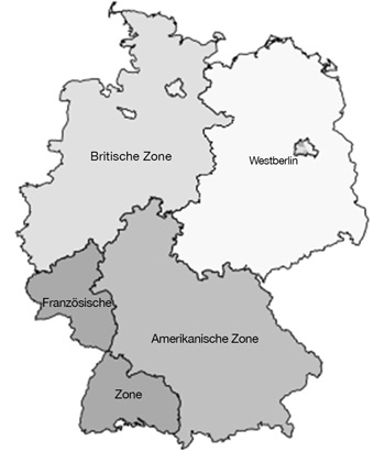 Karte der Besatzungszonen | Map of the occupation zones