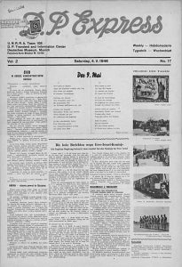 Titelseite des D.P. Express | Front page of D.P. Express