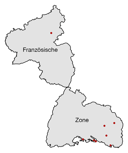 Karte Französische Zone | Map of the French Zone
