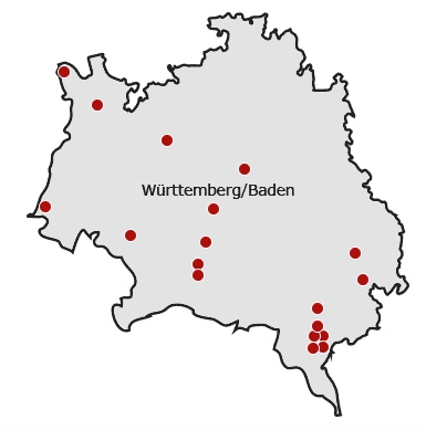 Karte Württemberg/Baden | Map of Wuerttemberg/Baden